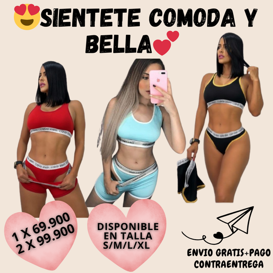 😍TRIO DE TANGA+SHORT+TOP😍